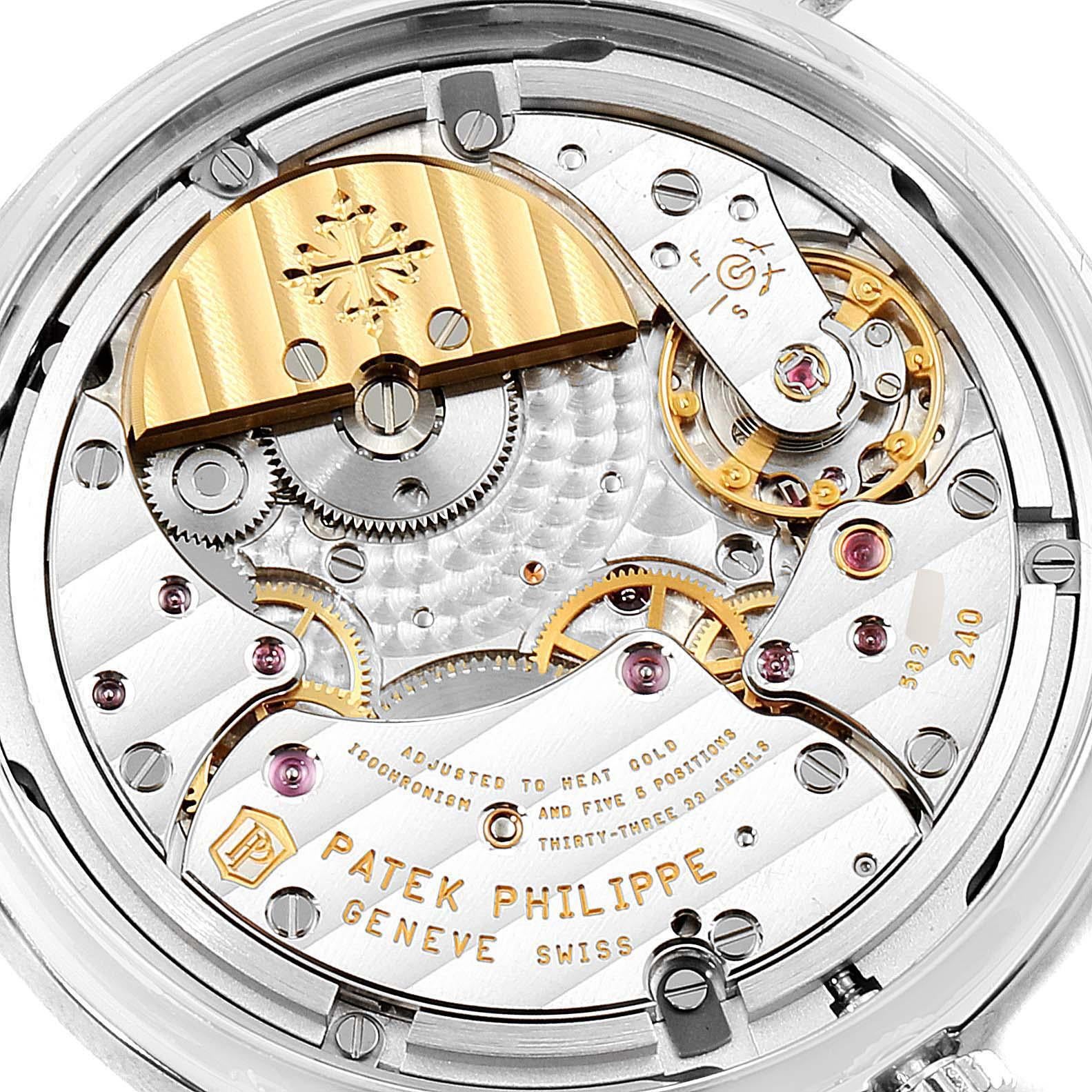 Women's or Men's Patek Philippe World Time Complications White Gold Diamond Watch 7130
