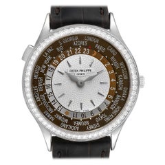 Patek Philippe World Time Complications White Gold Diamond Watch 7130