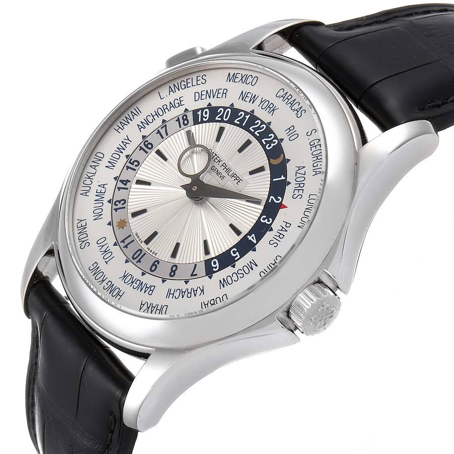 Patek Philippe World Time Complications White Gold Watch 5130 Box Papers For Sale 1