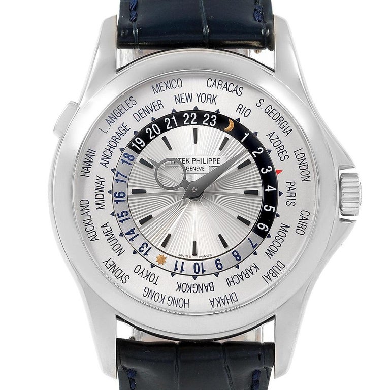 Patek Philippe World Time Complications White Gold Watch 5130 Box ...