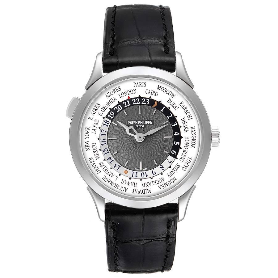 Patek Philippe World Time Complications White Gold Watch 5230G Box Papers  For Sale at 1stDibs