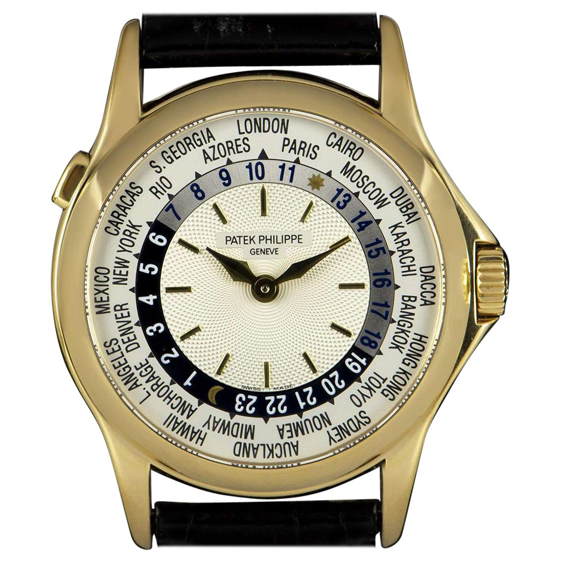 Patek Philippe World Time Yellow Gold Silver Dial 5110J-001