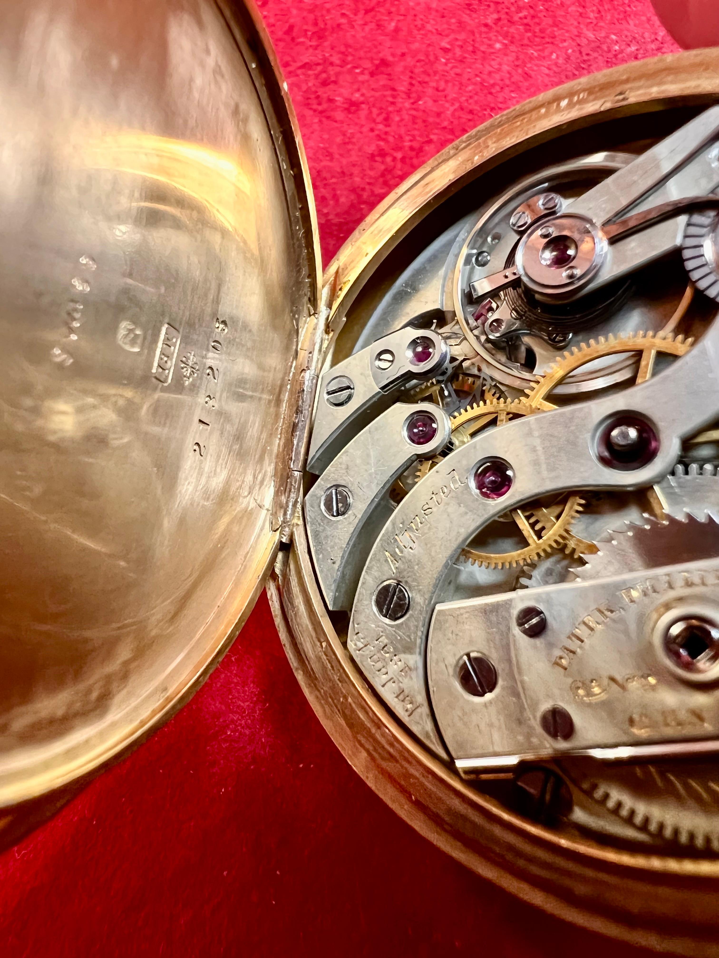 Patek Philippe XIX Century Open-Face 18k Gold Pocket Watch For Sale 2