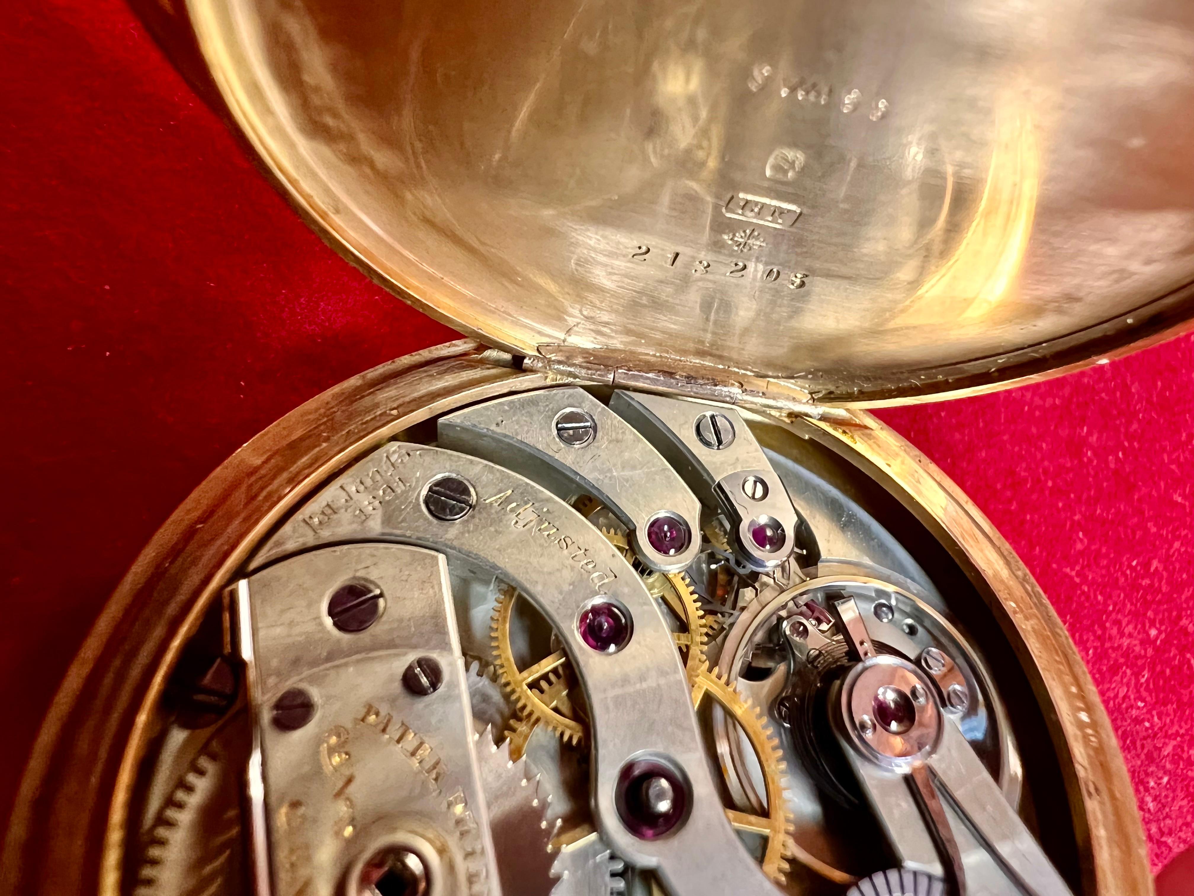 Patek Philippe XIX Century Open-Face 18k Gold Pocket Watch For Sale 3