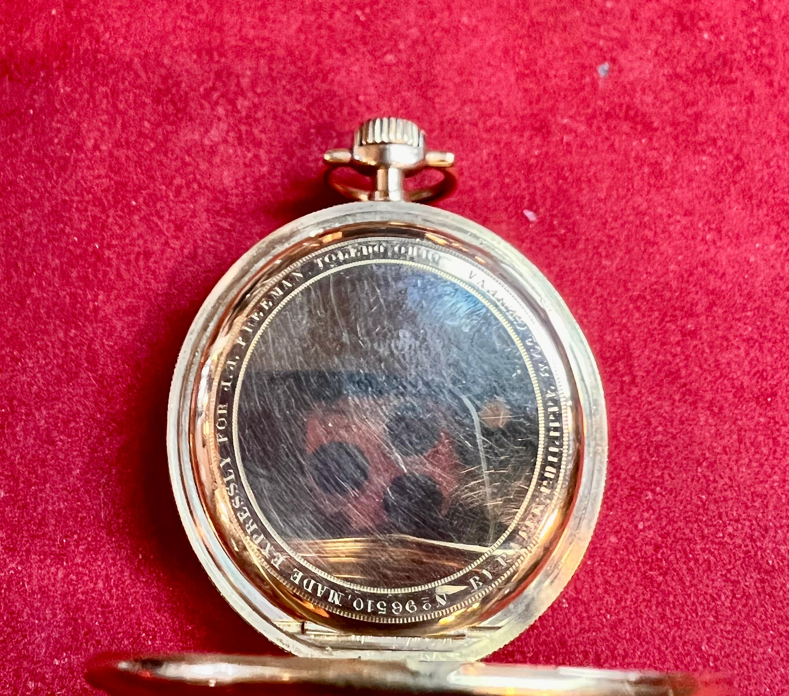 Perle Patek Philippe Montre de poche XIXe siècle à cadran ouvert en or 18 carats en vente