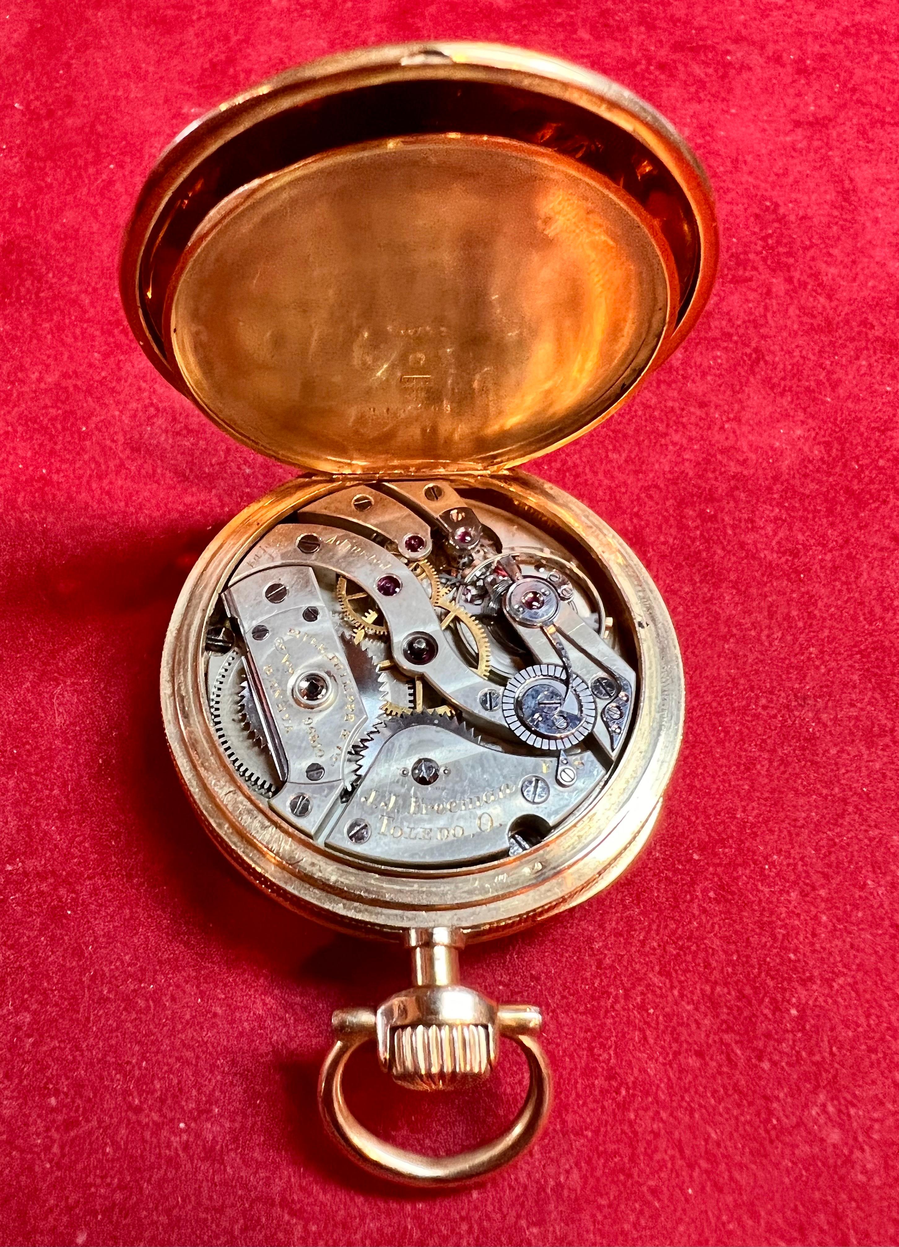 Bead Patek Philippe XIX Century Open-Face 18k Gold Pocket Watch For Sale