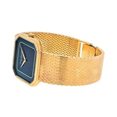Patek Philippe Yellow Gold 1970's Blue Square Dial Manual Ladies Mens Watch