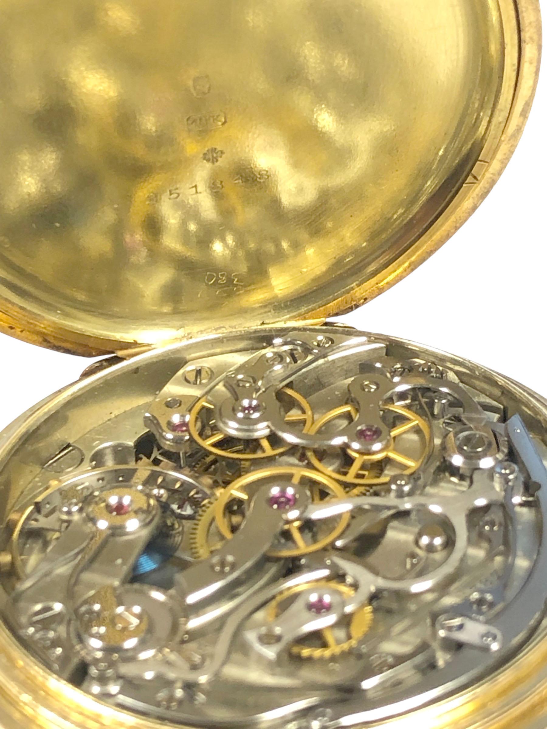 Antike Chronograph-Taschenuhr aus Gelbgold von Patek Philippe im Angebot 5