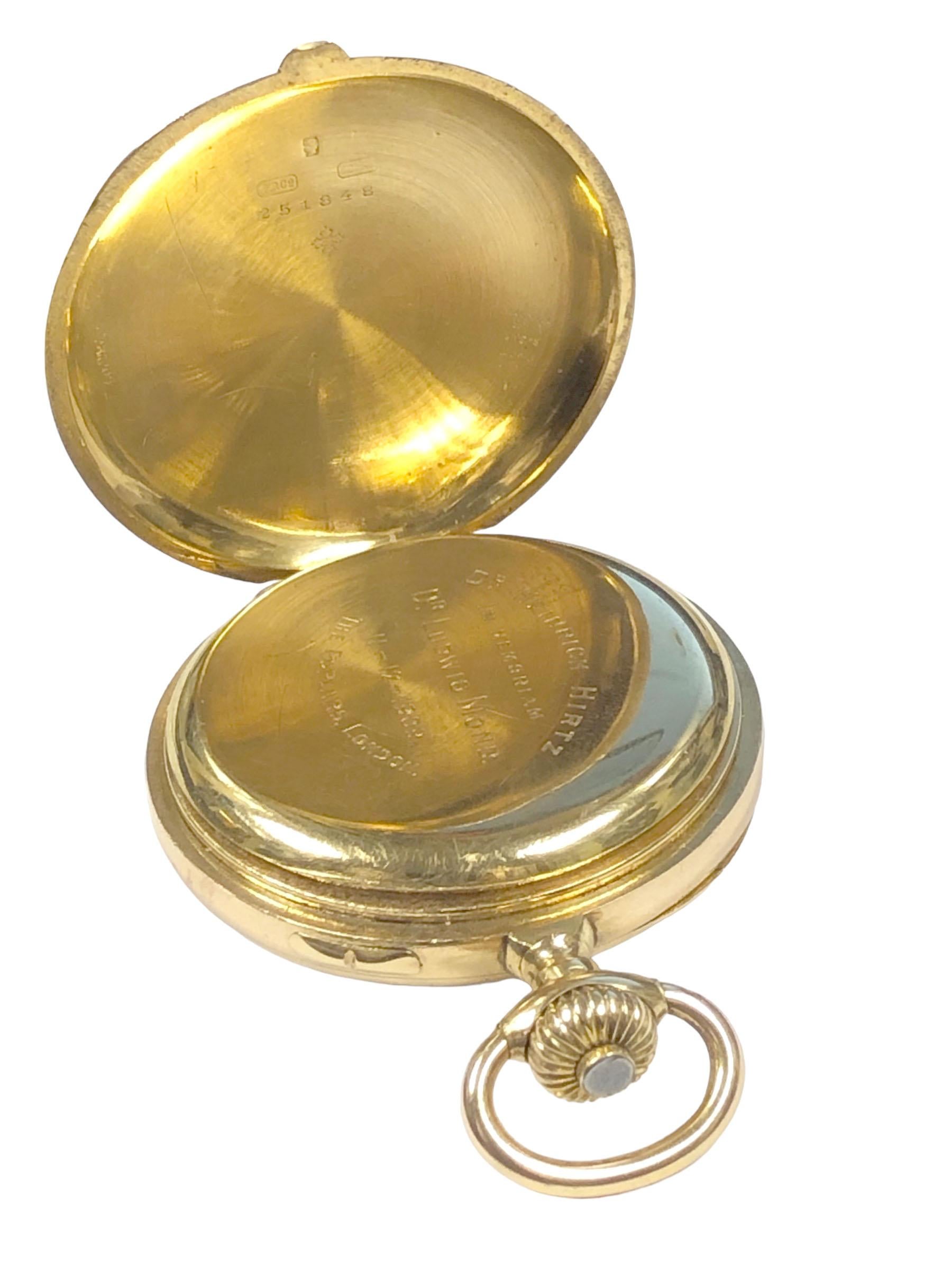 Antike Chronograph-Taschenuhr aus Gelbgold von Patek Philippe Herren im Angebot