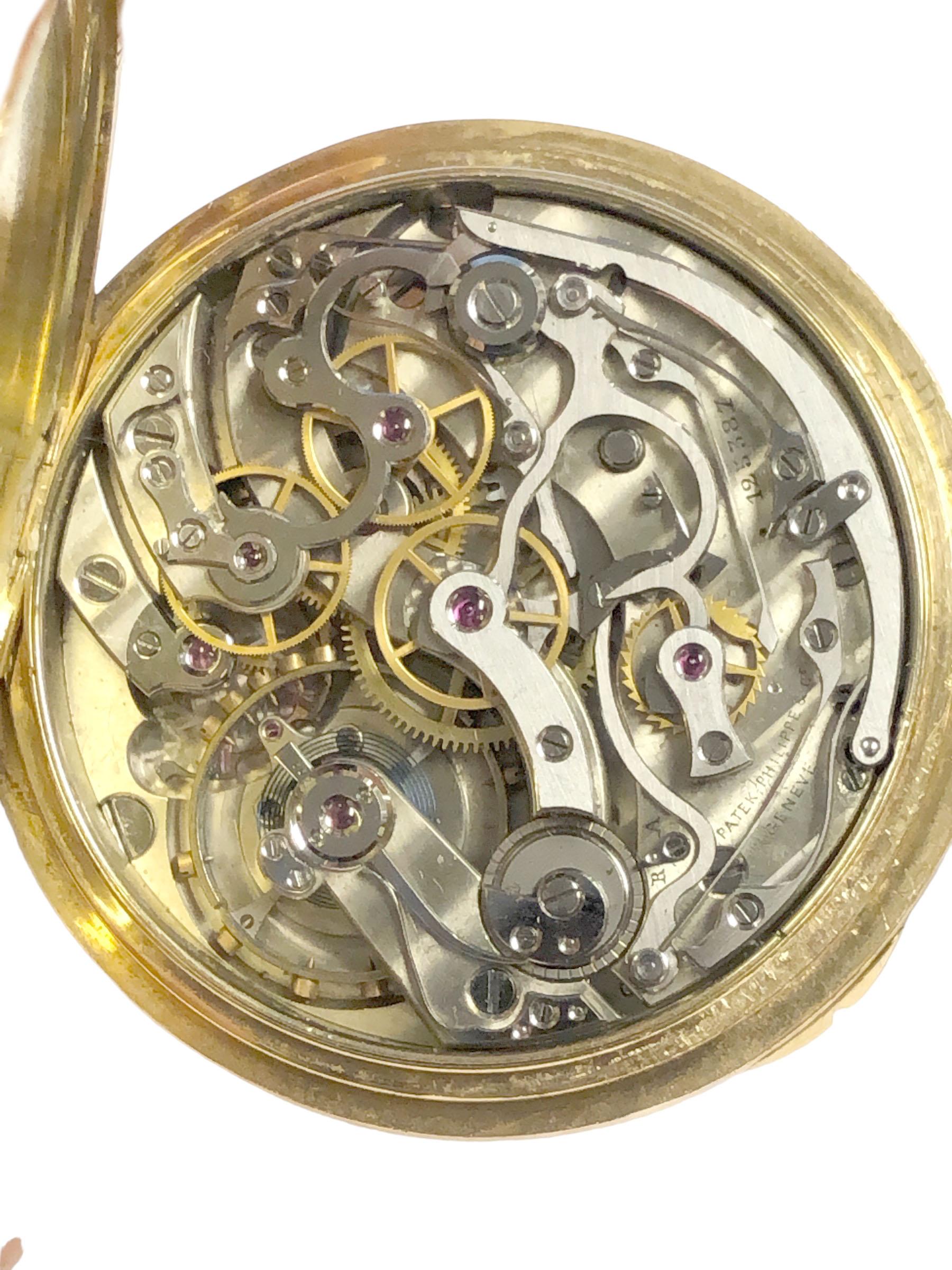 Antike Chronograph-Taschenuhr aus Gelbgold von Patek Philippe im Angebot 3