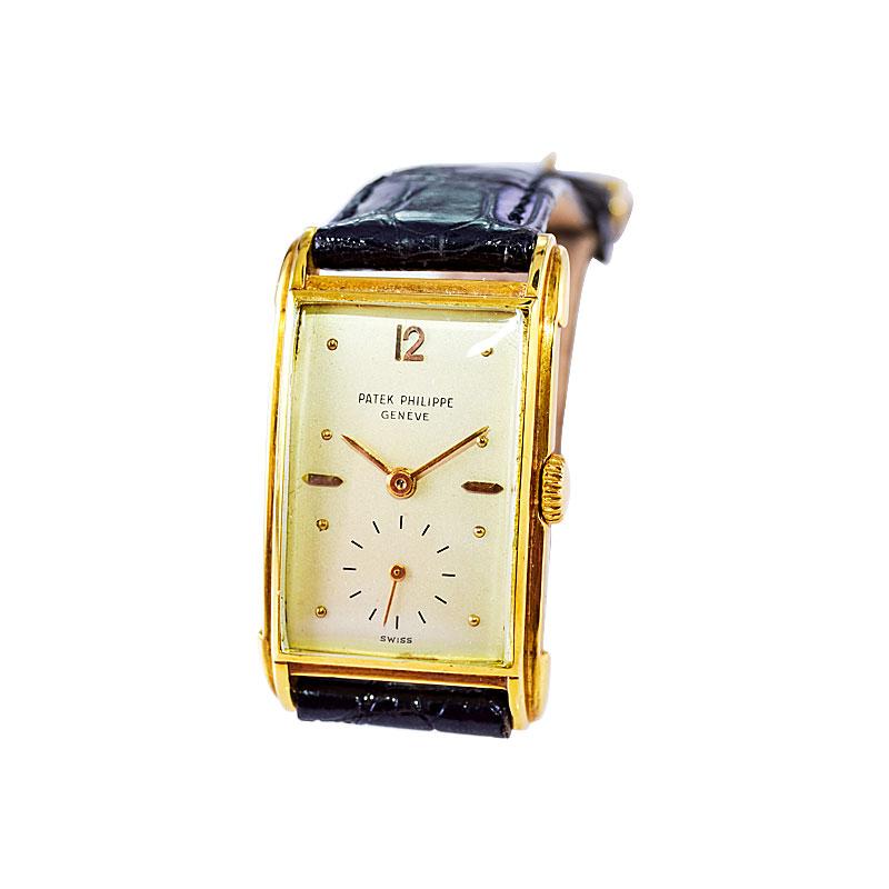 Patek Philippe Yellow Gold Art Deco Manual Watch, circa 1948 1