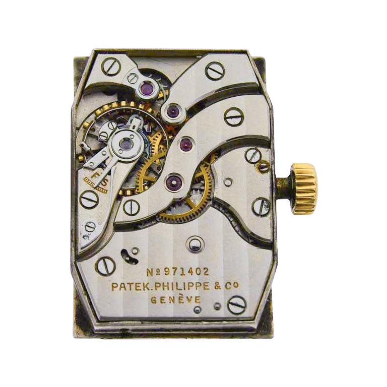 Patek Philippe Yellow Gold Art Deco Style Manual Watch, circa 1948 with Archival For Sale 10