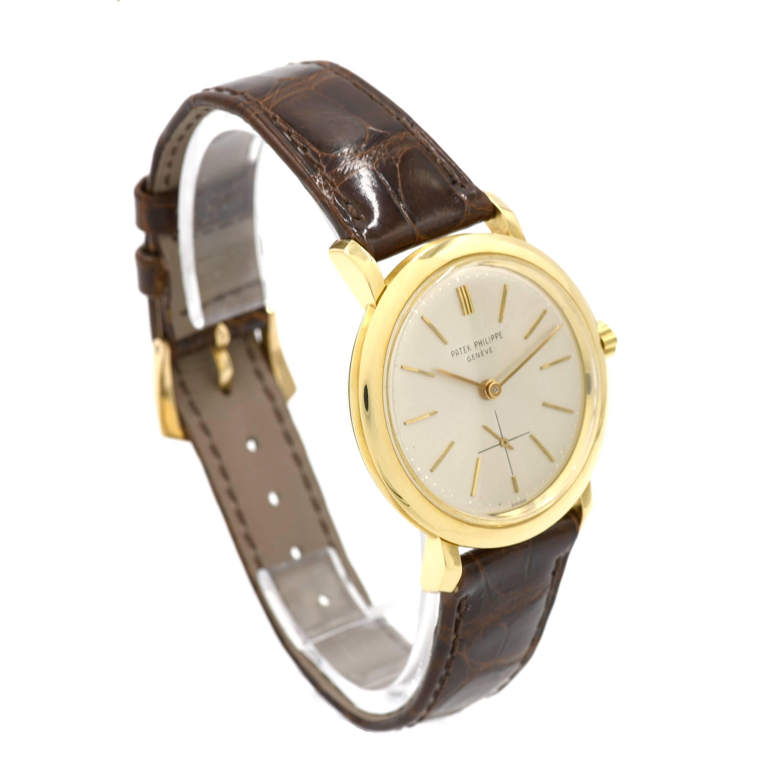 Patek Philippe Yellow Gold Calatrava Automatic Wristwatch Ref 3440 In Good Condition In Stamford, CT