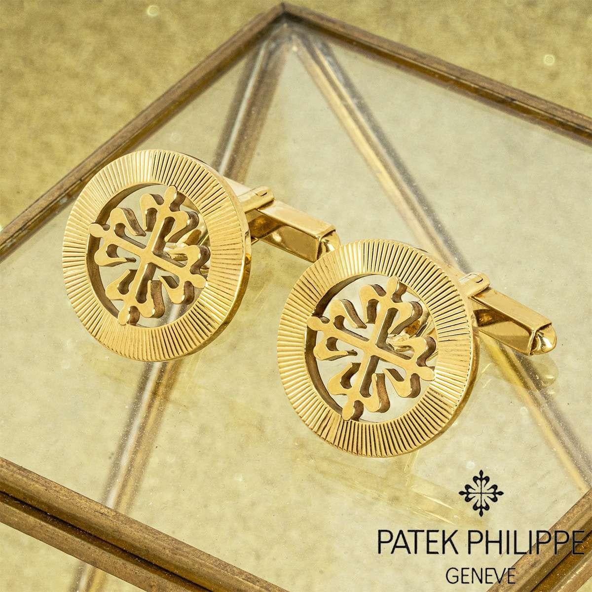 Patek Philippe Yellow Gold Calatrava Cross Cufflinks For Sale 3