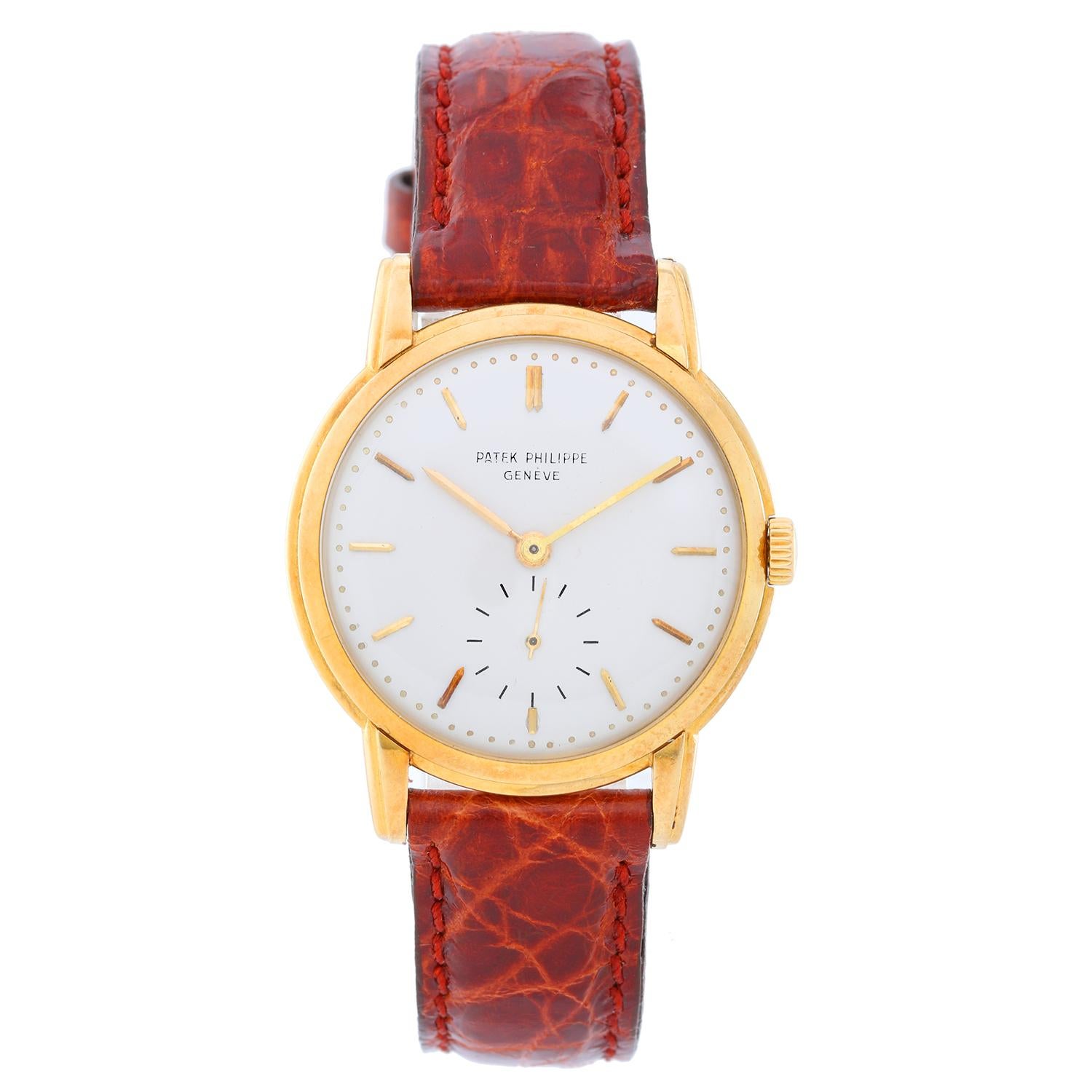 Patek Philippe Yellow Gold Calatrava Manual Wristwatch Ref 2484 J