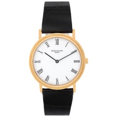 Patek Philippe Yellow Gold Calatrava Quartz Wristwatch Ref 3954 J