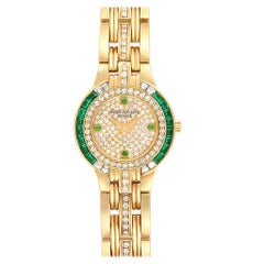 Patek Philippe Yellow Gold Diamond Emerald Ladies Watch 4786