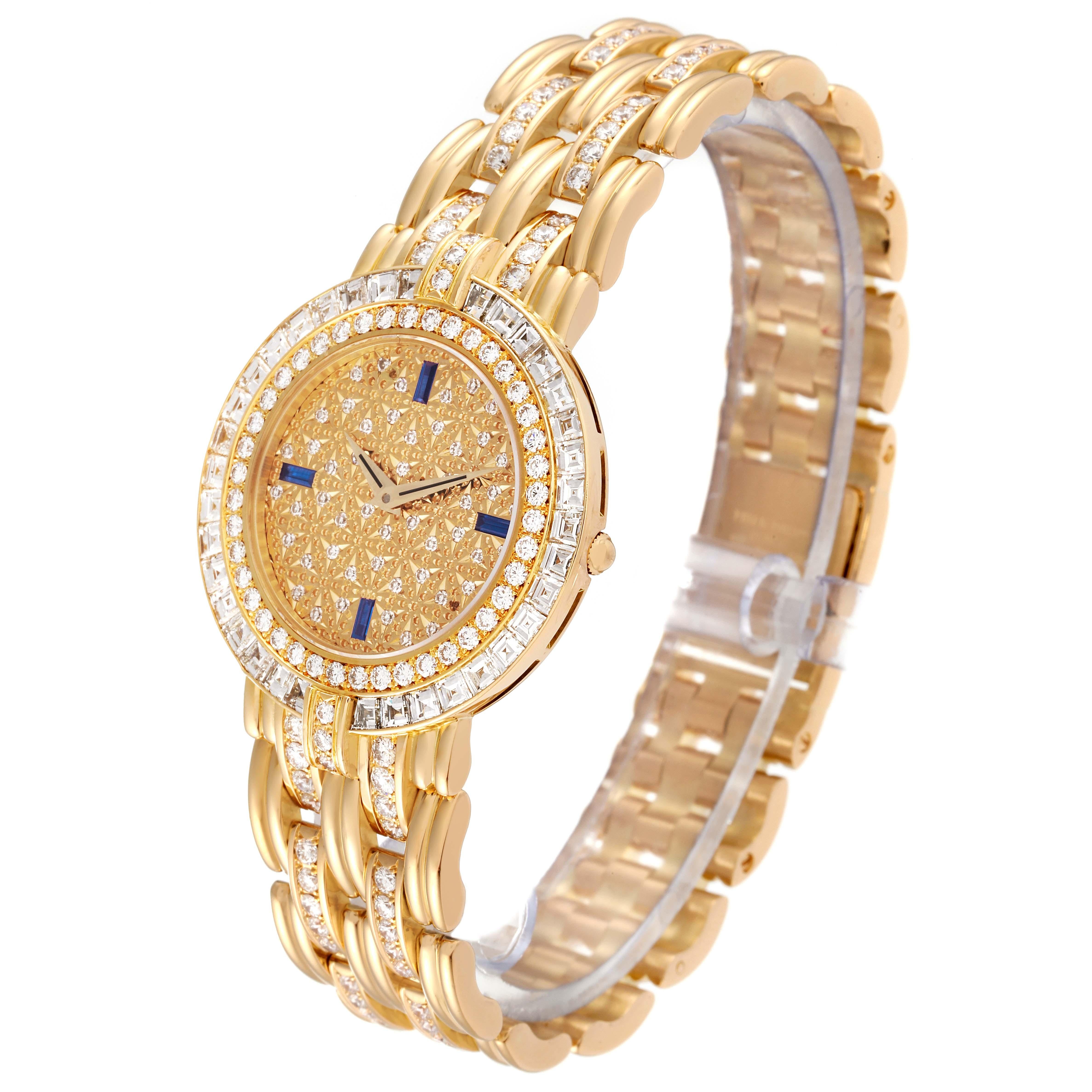 Women's Patek Philippe Yellow Gold Diamond Sapphire Ladies Watch 3982 For Sale