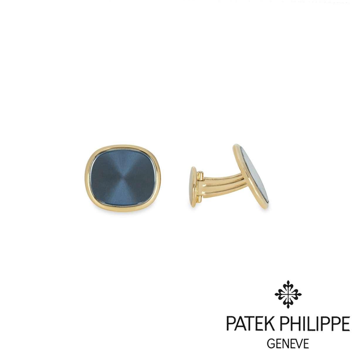 Men's Patek Philippe Yellow Gold Ellipse Cufflinks For Sale