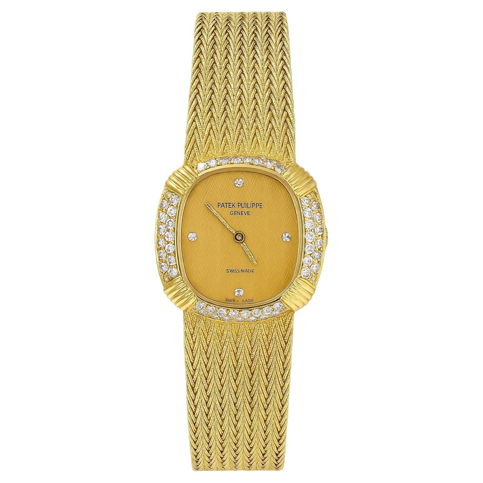 Patek Philippe or jaune Montre-bracelet pour dames à remontage manuel