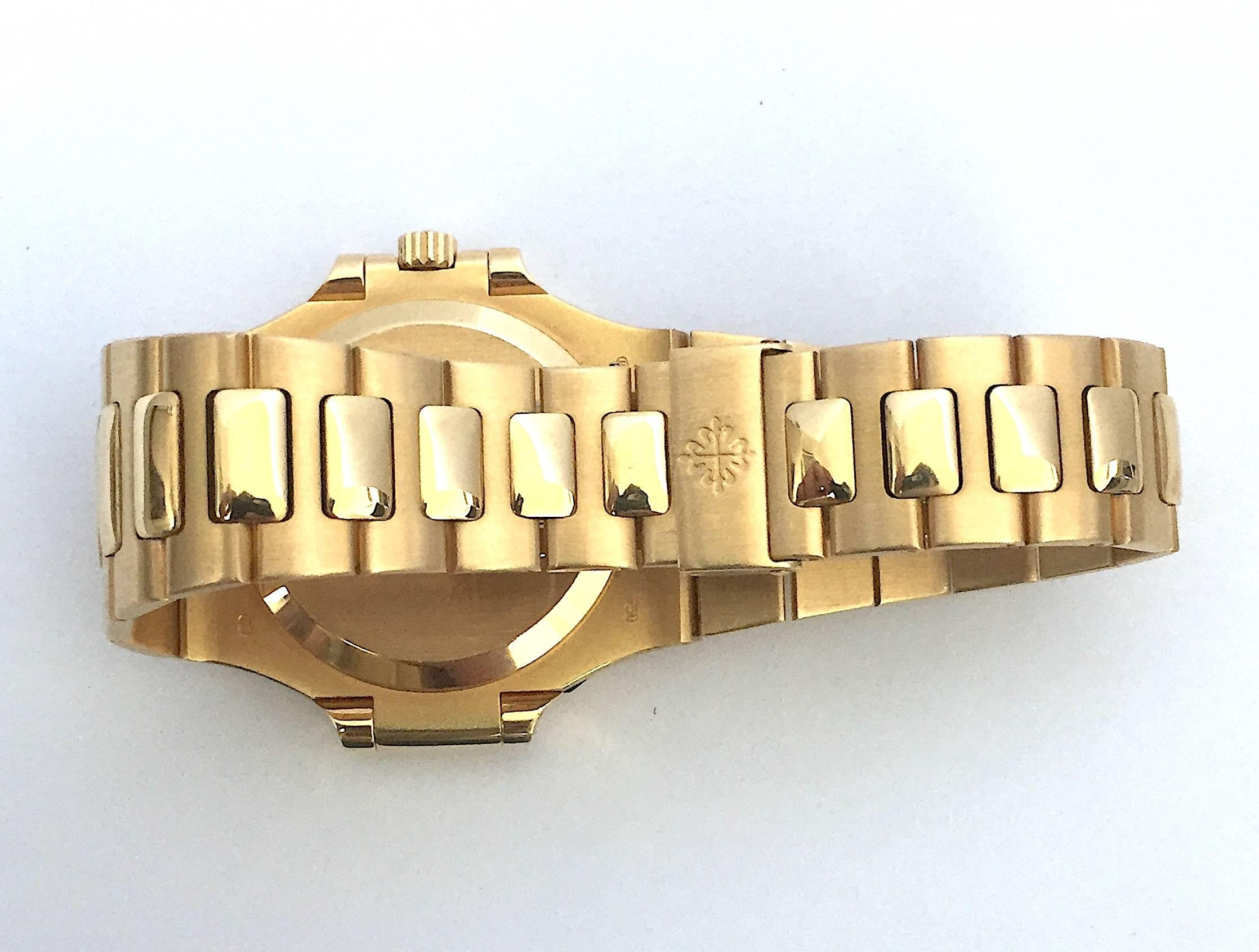 Patek Philippe Yellow Gold Nautilus Automatic Wristwatch For Sale 1