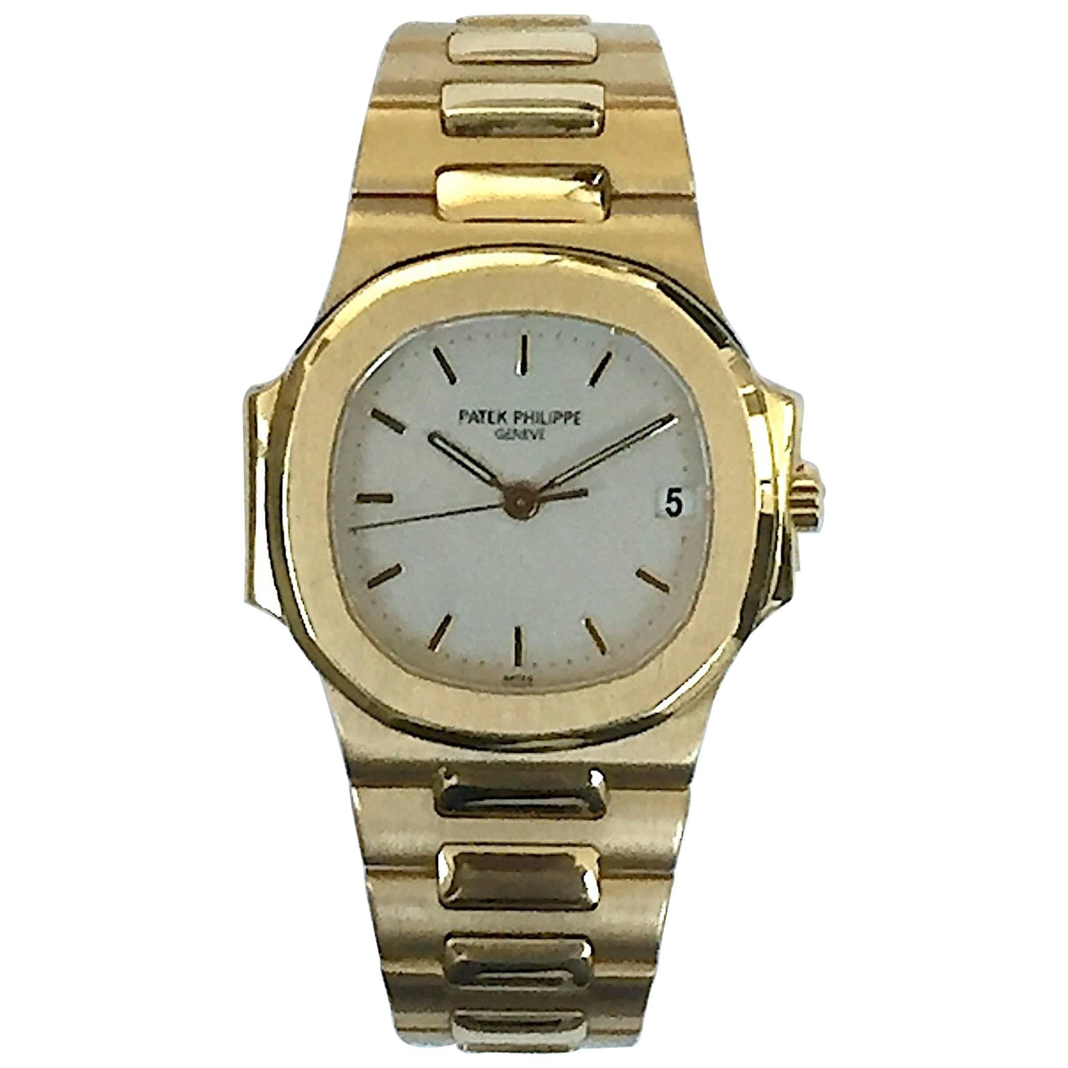 Patek Philippe Yellow Gold Nautilus Automatic Wristwatch, Ref 3800 For Sale