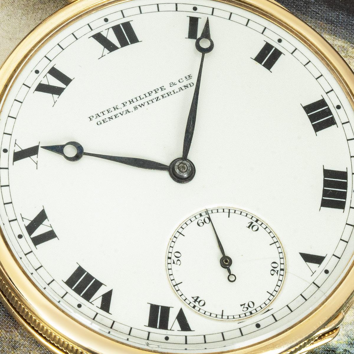 Men's Patek Philippe Yellow Gold Open Face Pocket Watch C1910