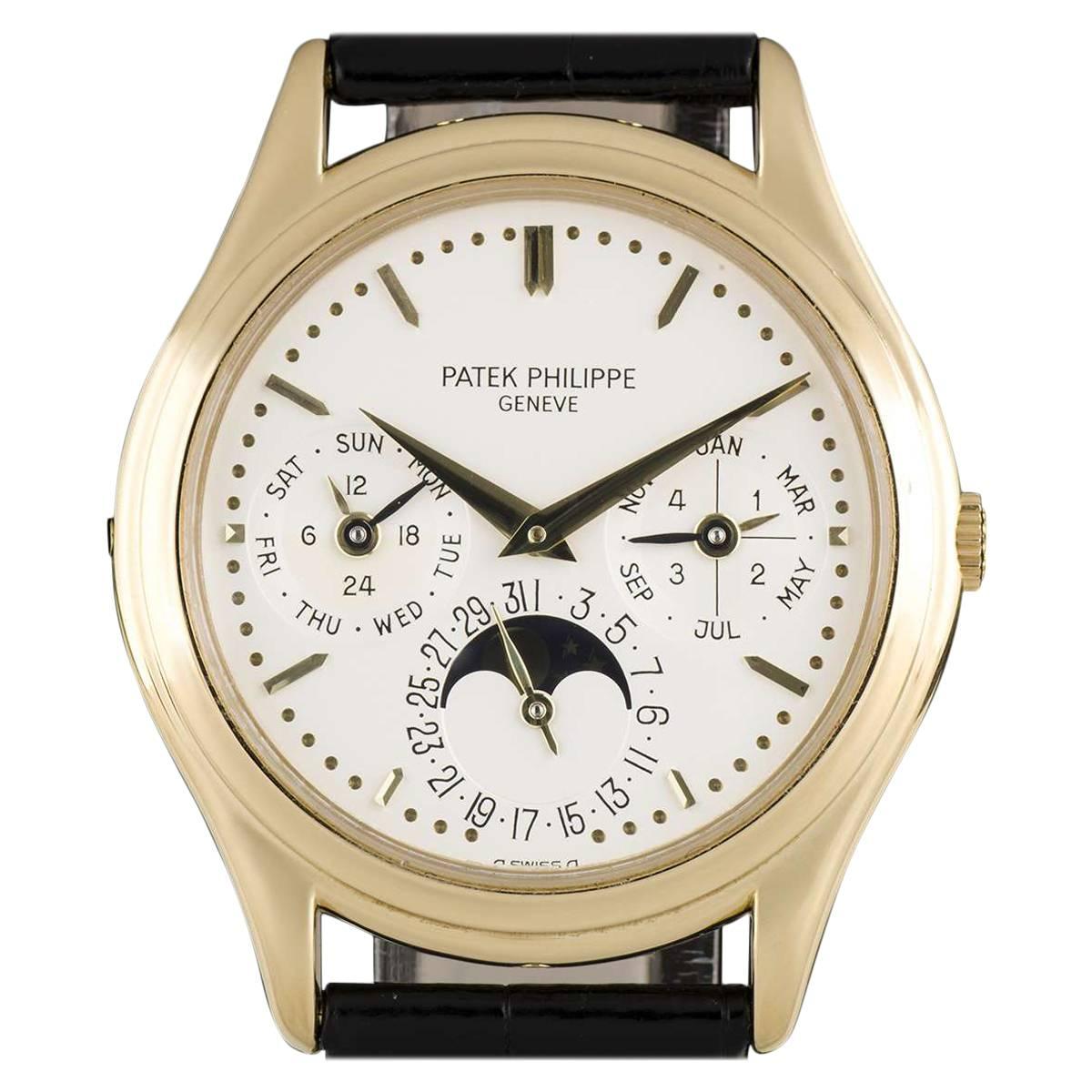 Patek Philippe Yellow Gold Perpetual Calendar Automatic Wristwatch Ref 3940J