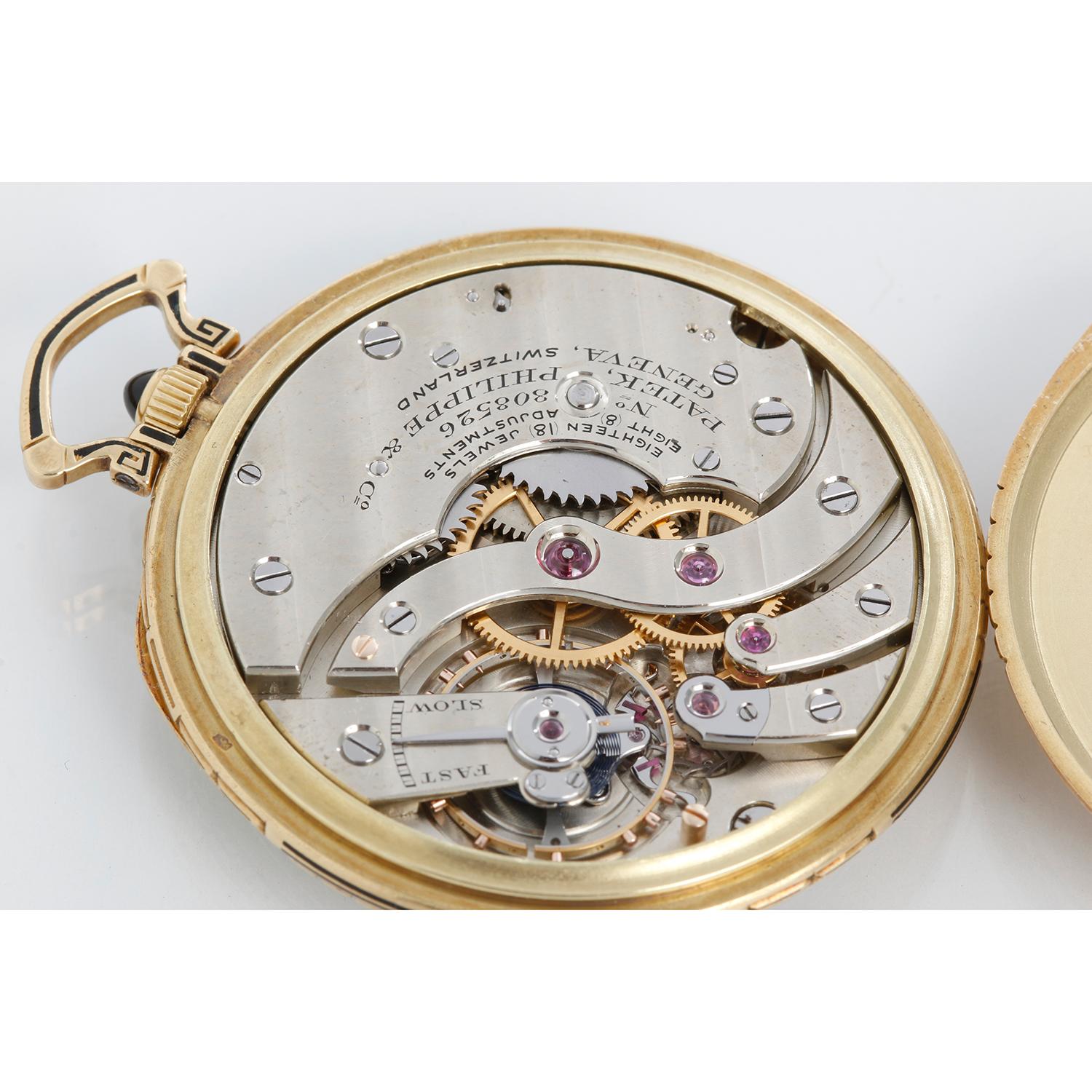 Patek Philippe Yellow Gold Pocket Watch In Excellent Condition For Sale In Dallas, TX