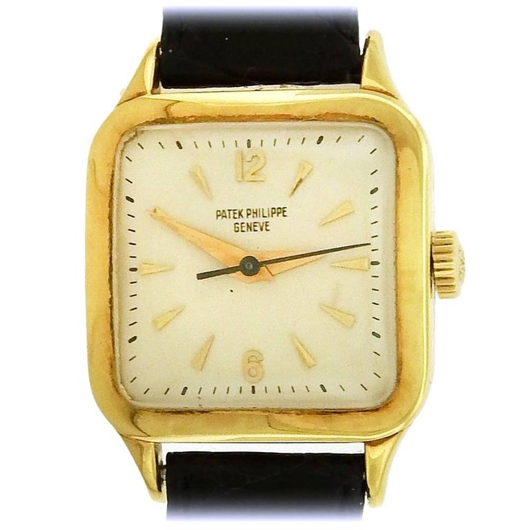 Patek Philippe Yellow Gold Square Wristwatch Ref 2514/1 For Sale at ...