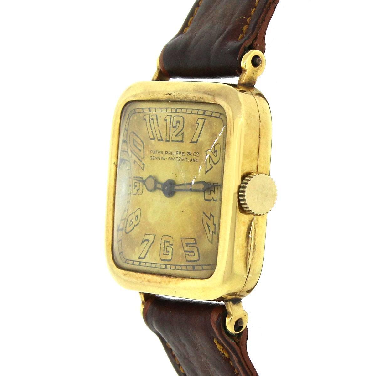  Patek Philippe Yellow Gold Vintage Manual Wristwatch, Circa 1920s  In Good Condition In Boca Raton, FL