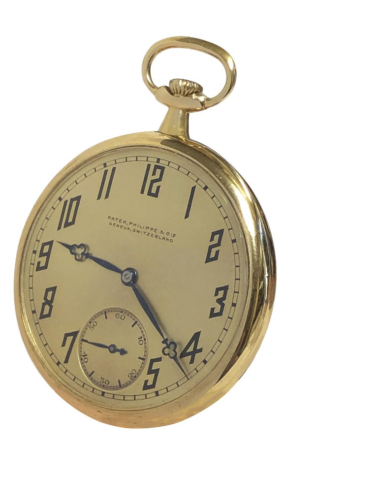 Patek Philippe Yellow Gold Vintage Pocket Watch In Excellent Condition For Sale In Chicago, IL