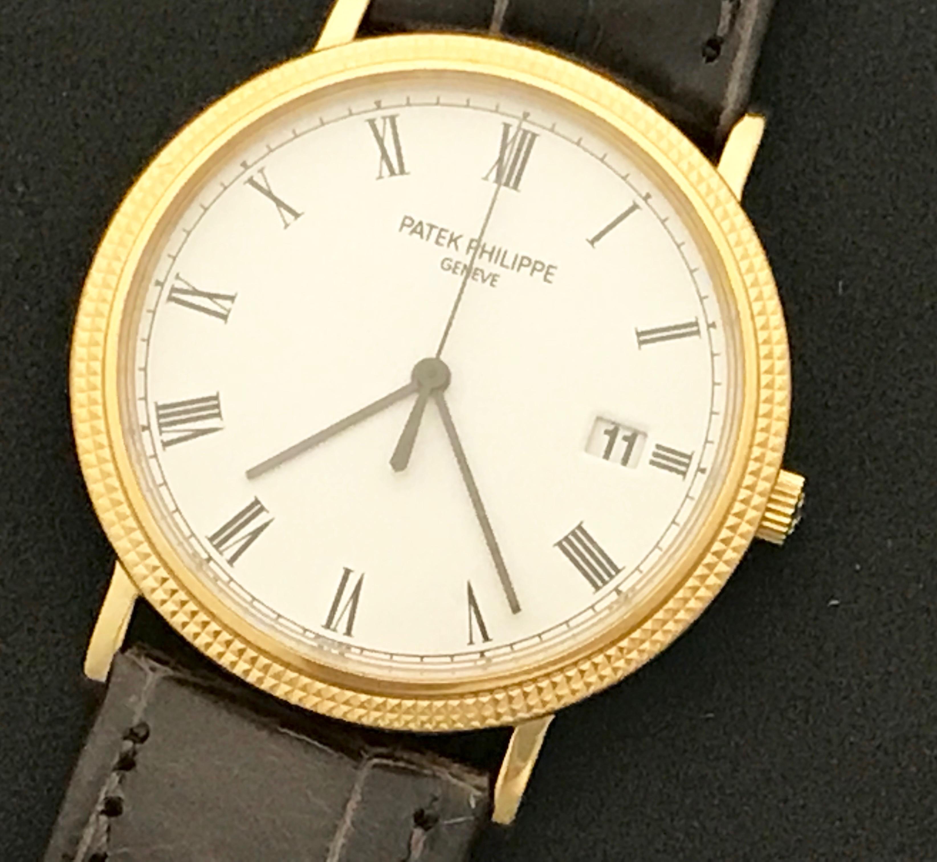 Patek Philippe Mens Calatrava 3944 J Wrist Watch in 18K Yellow Gold. The Patek Philippe motto is, 