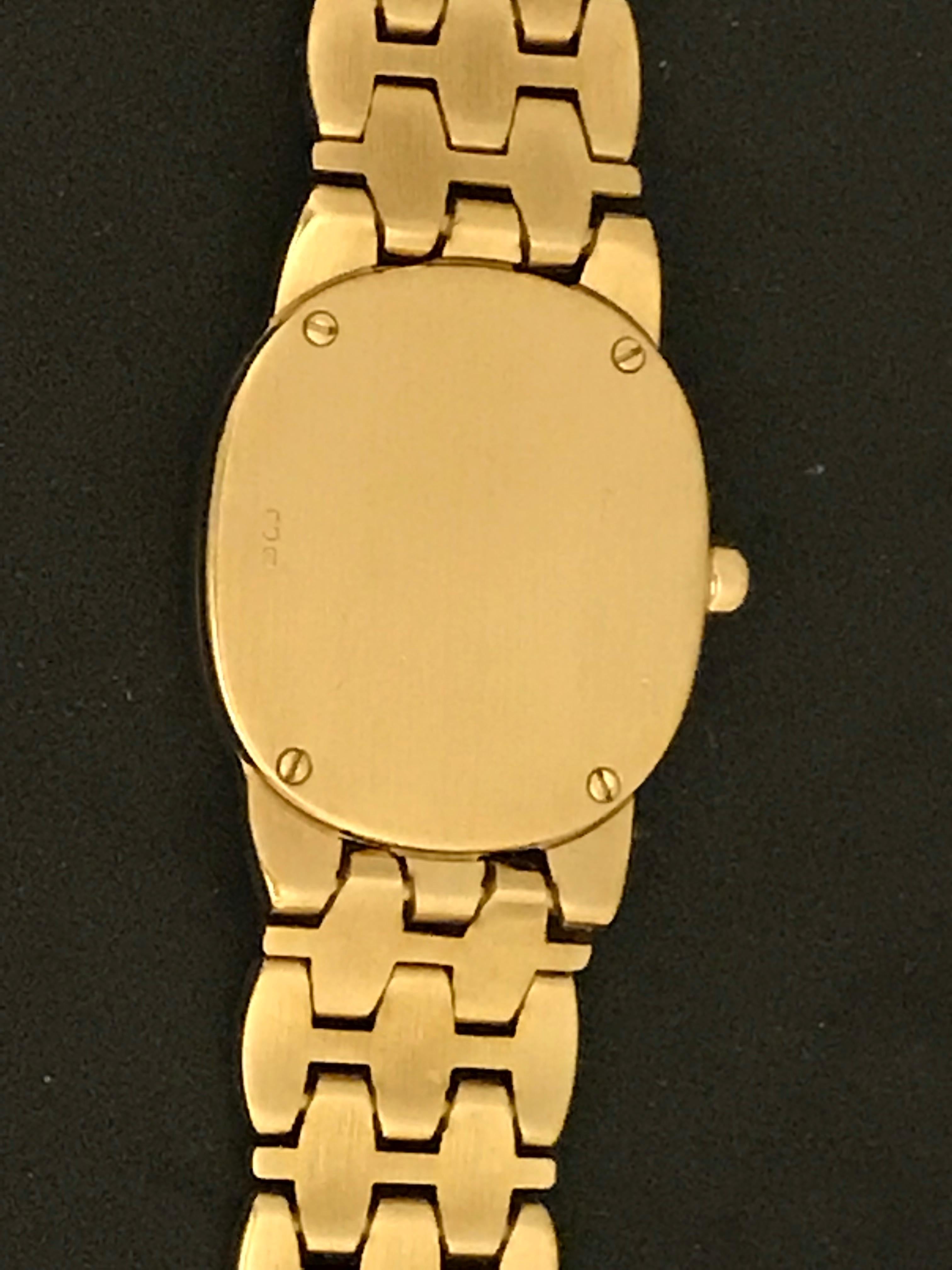 Patek Philippe Yellow Gold White Dial Ellipse Quartz Wristwatch 1