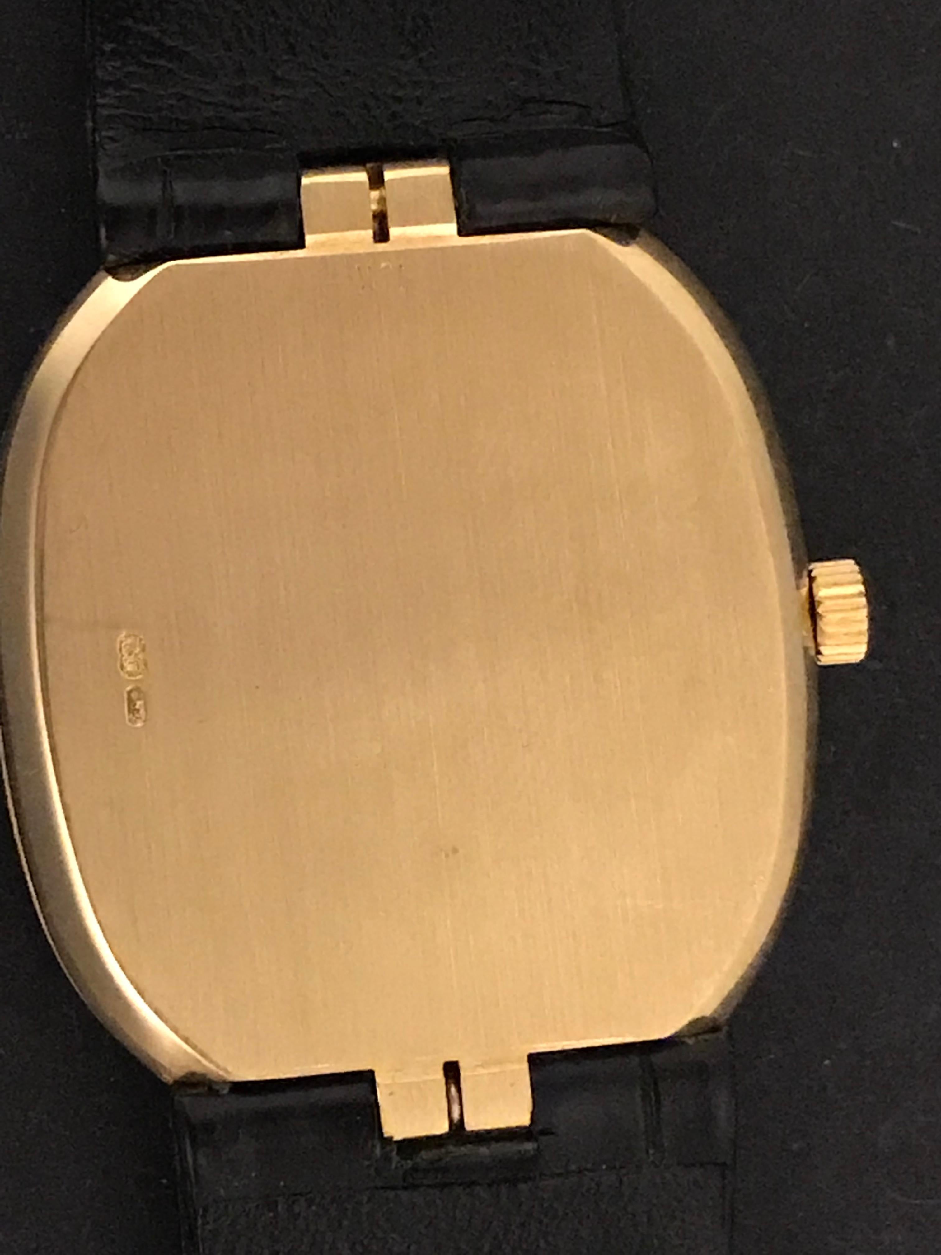 Patek Philippe Yellow Gold White Dial Ellipse Wristwatch In Excellent Condition In Dallas, TX
