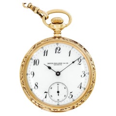 Antique Patek Philippe Yellow Gold with a White dial 47mm pocket watch