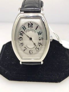 Patek Phillipe Gondolo Mechanical Platinum Black Leather Band Men's Watch 5098P