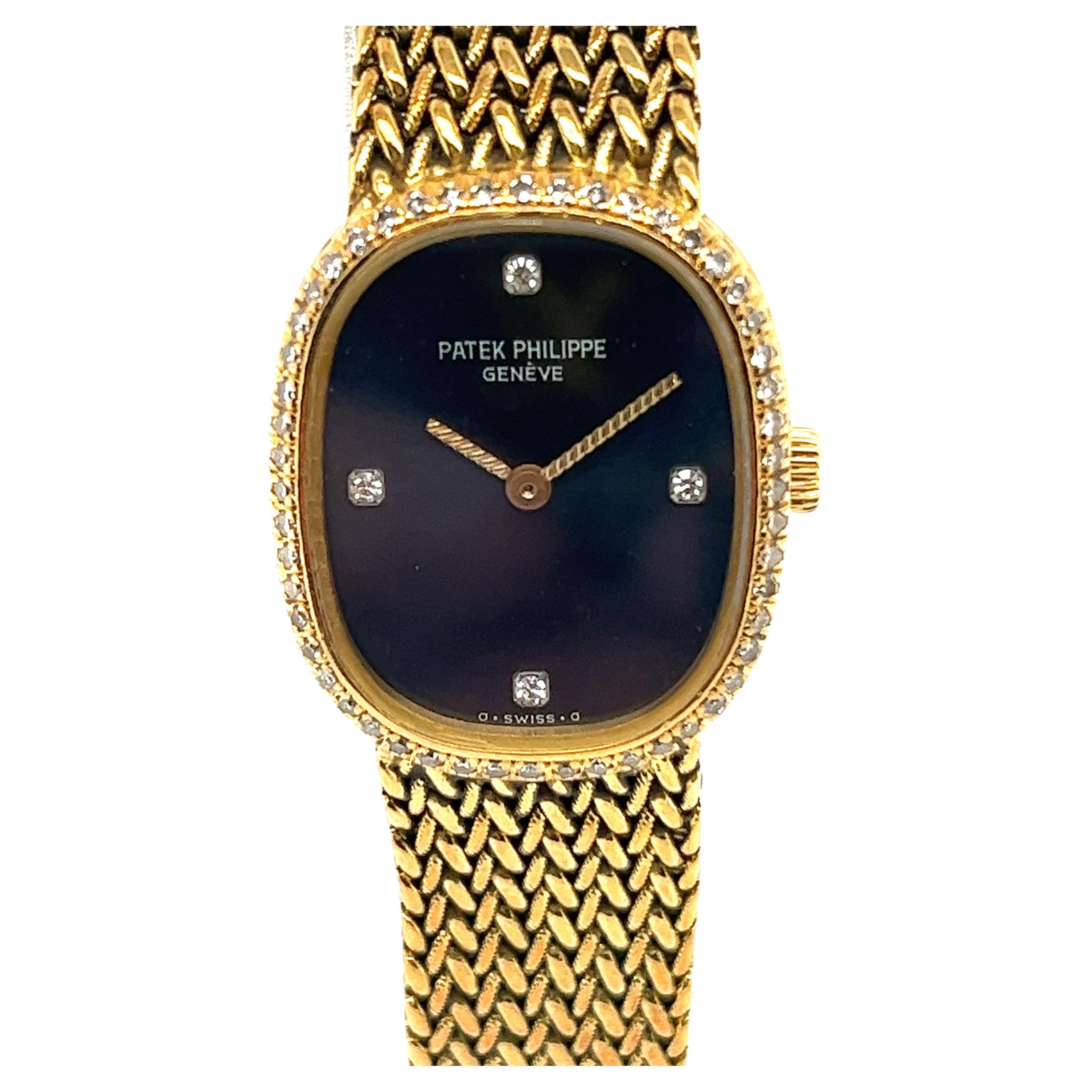 18 kt. Yellow Gold Patek Phillipe Ellipse Diamonds with Certificate and ...
