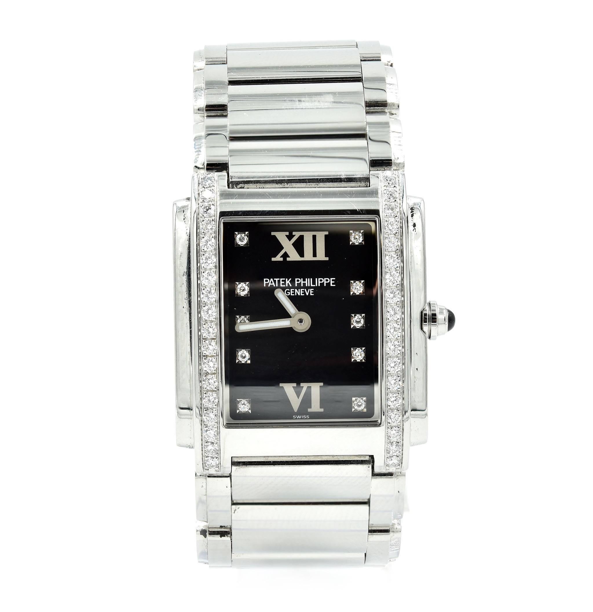 Patek Philippe Ladies Stainless Steel Twenty-4 quartz Wristwatch Ref 4910/10A