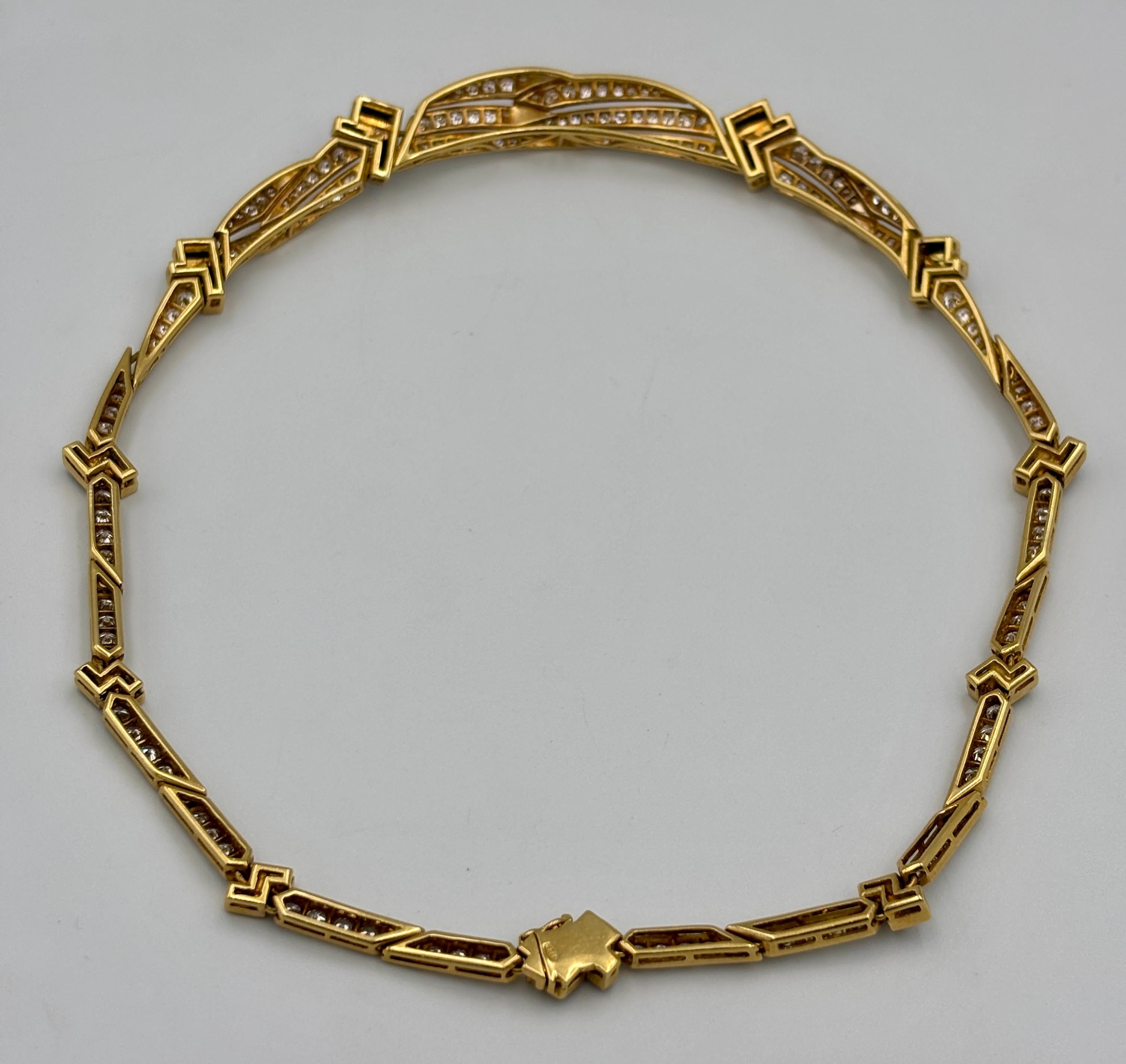 da uomo o donna Patek Phillippe girocollo in oro 18k, onice e diamanti con circa 6,5 carati di diamanti in vendita