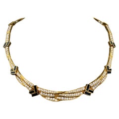 Patek Phillippe, tour de cou en or 18 carats, onyx et diamants d'environ 6,5 carats