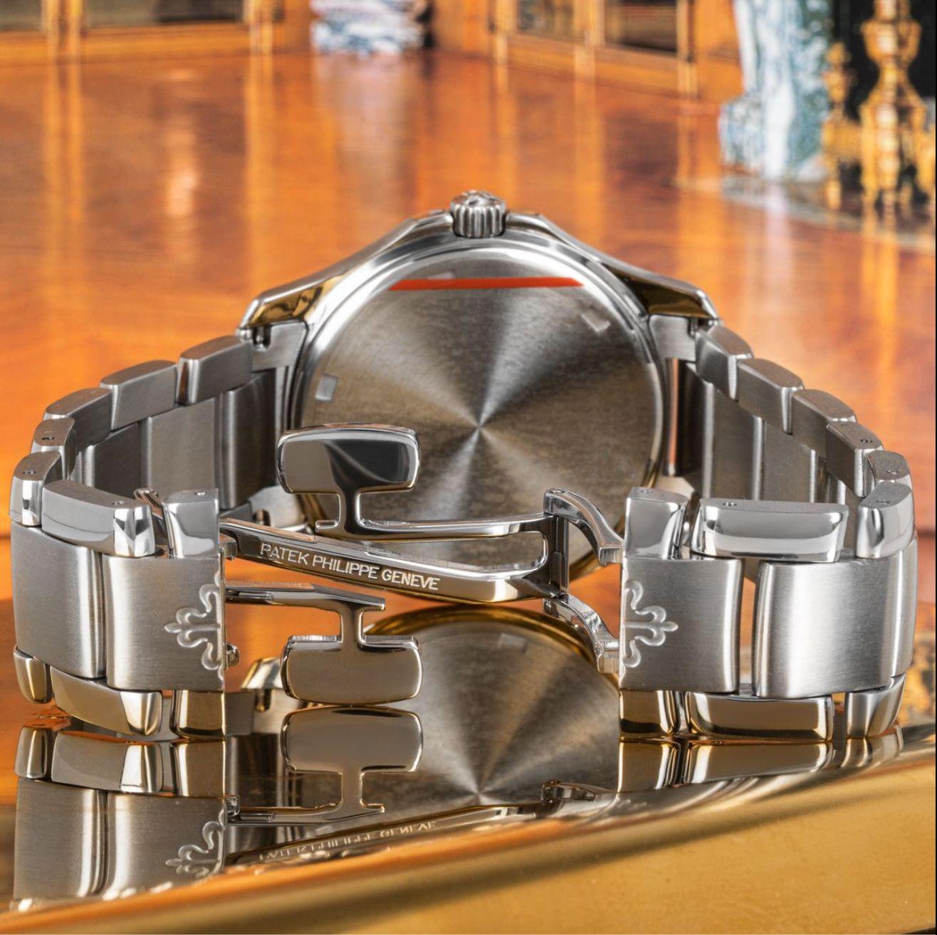 Round Cut Patek Phillippe Aquanaut Diamond Bezel Stainless Steel Watch