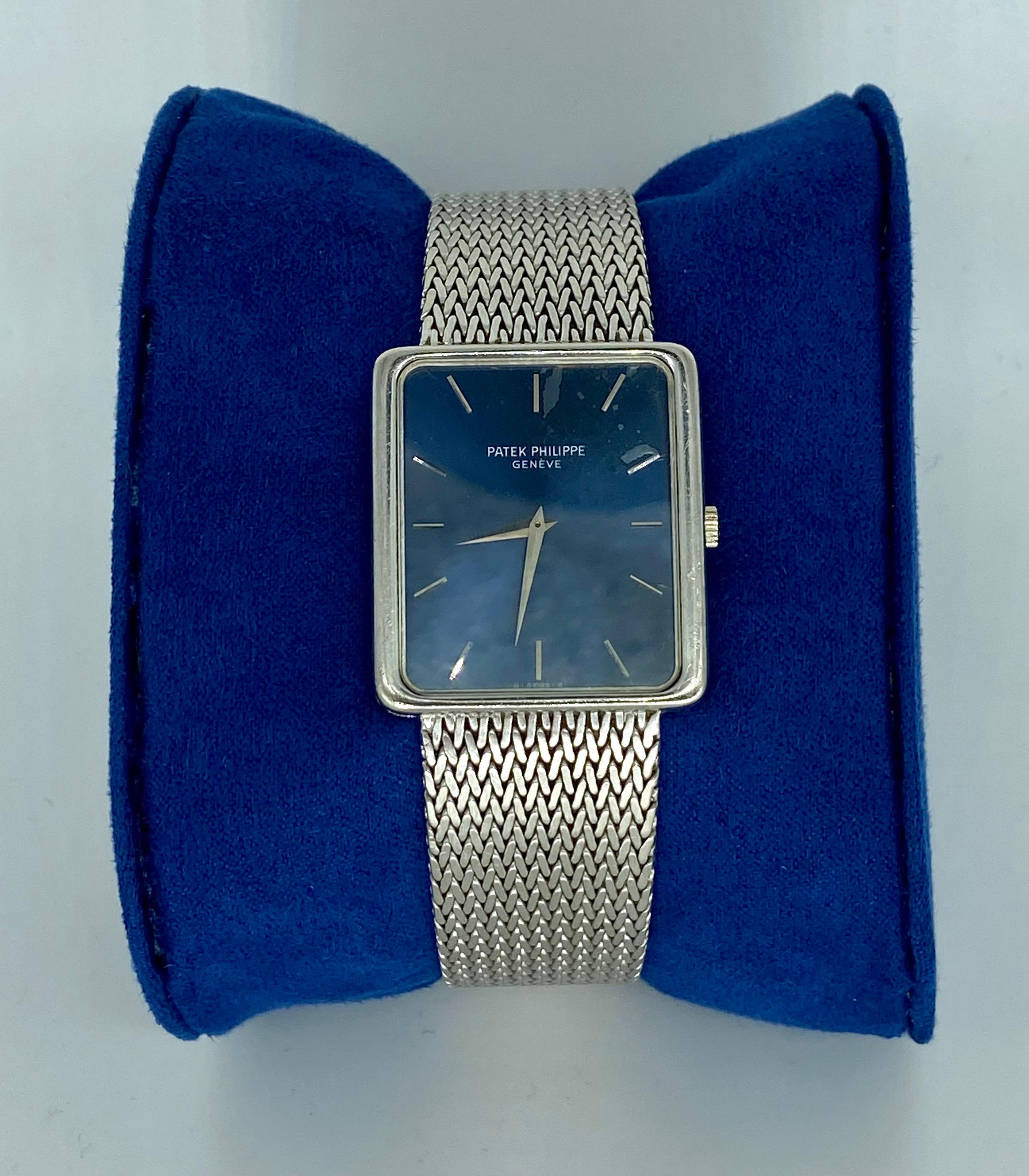 Patek Philippe Blue Dial With Whiting Manual Watch 18k White Gold 3799-1 Men's Bon état - En vente à Miami, FL