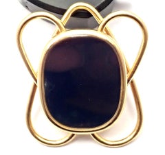 Patel Philippe Ellipse D'or Blue Sunburst Enamel Yellow Gold Money Clip