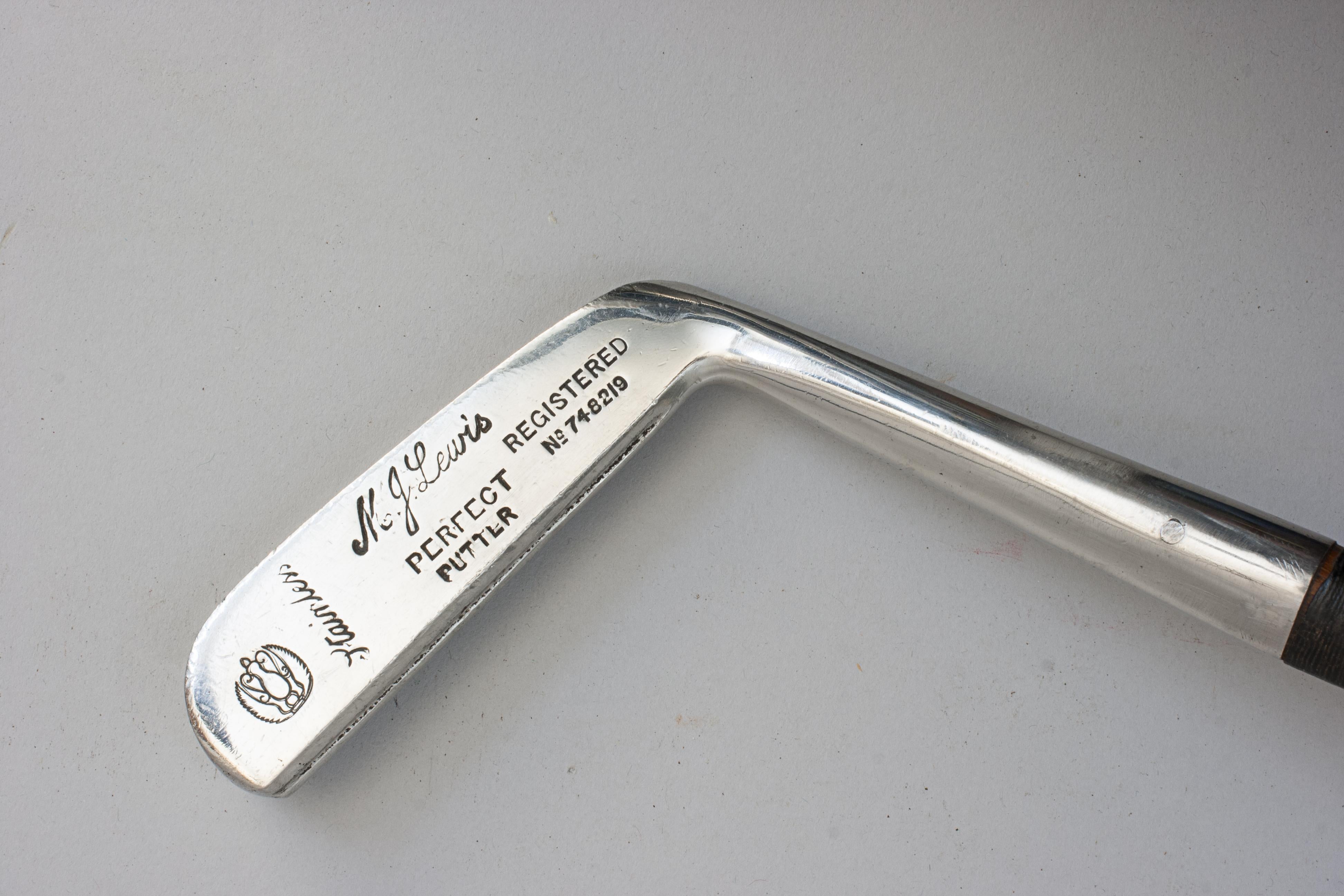 Patent Golf Club, M.J Lewis Perfect Putter For Sale 4