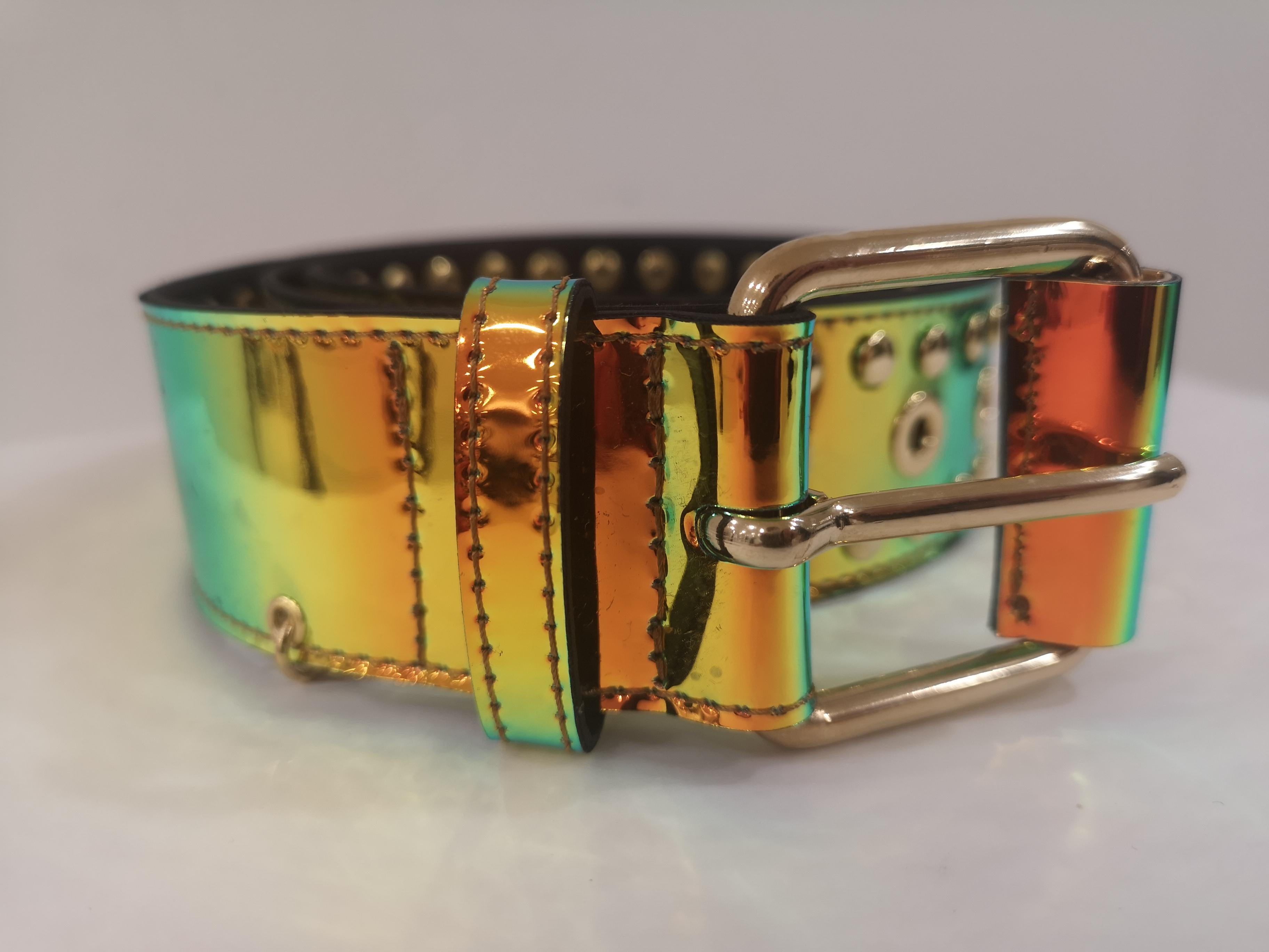 Brown Patent Leather handmade belt