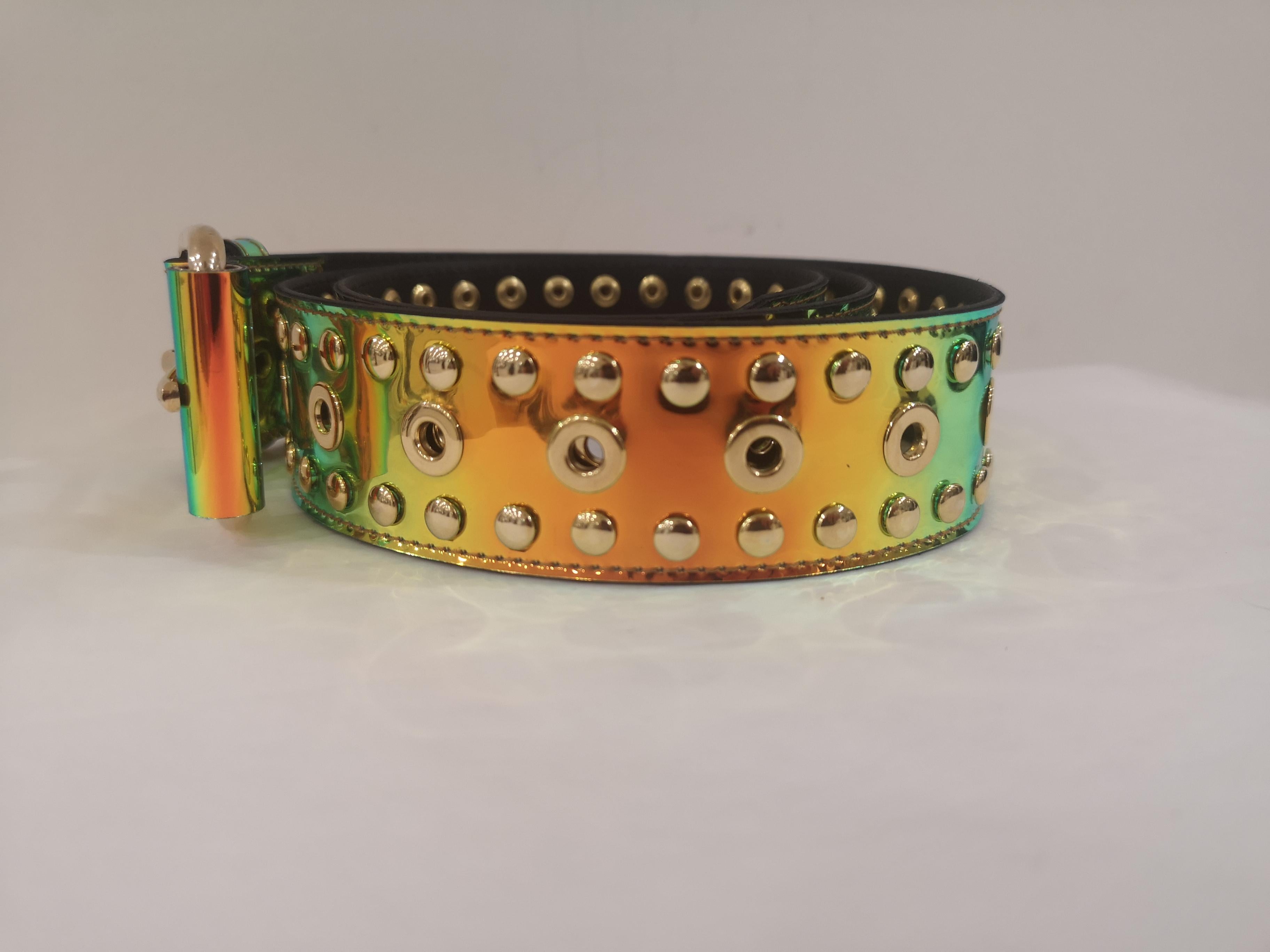 Patent Leather handmade belt In New Condition In Capri, IT