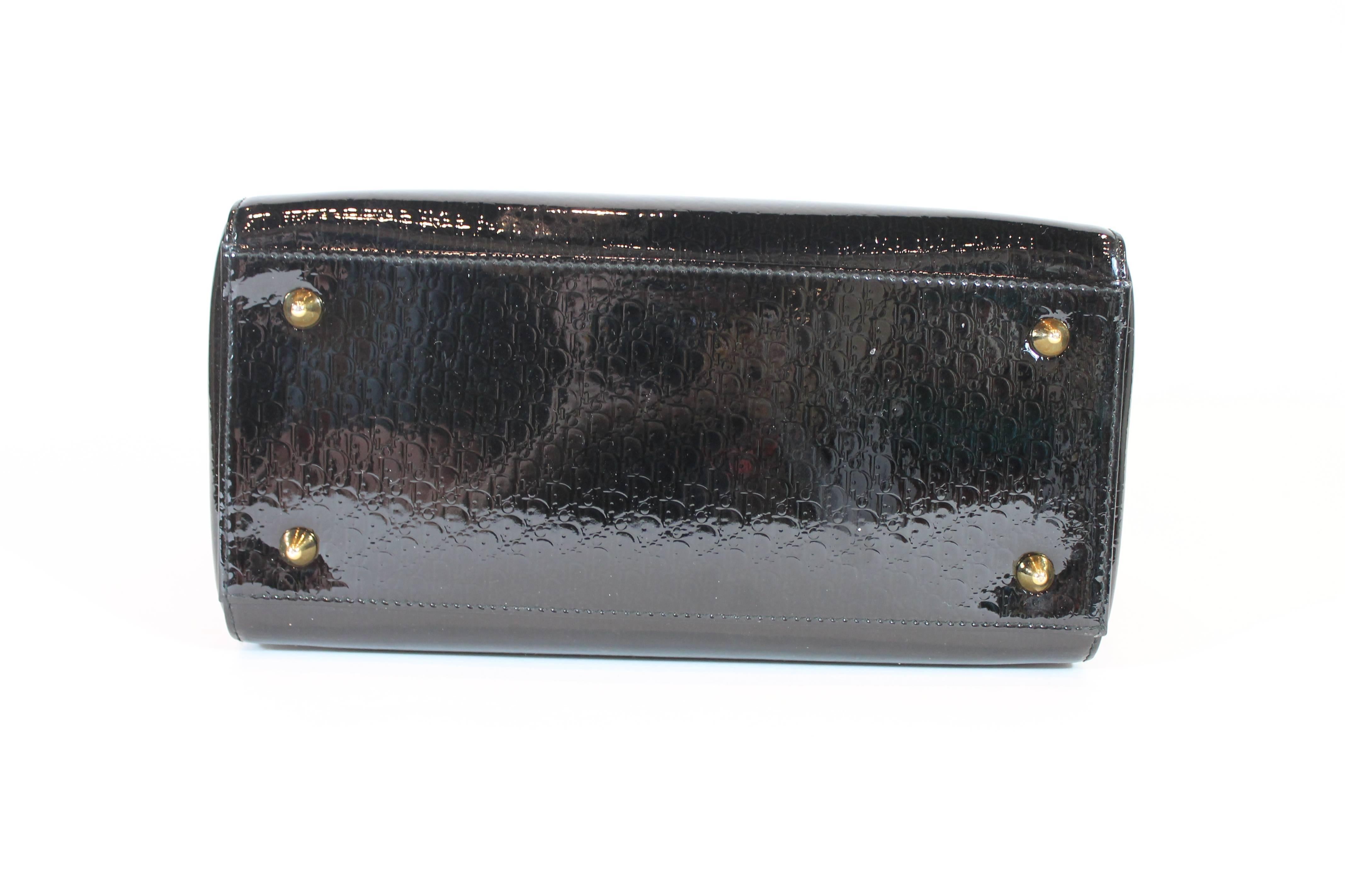Women's or Men's Lady Dior Black Patent leather Medium Bag