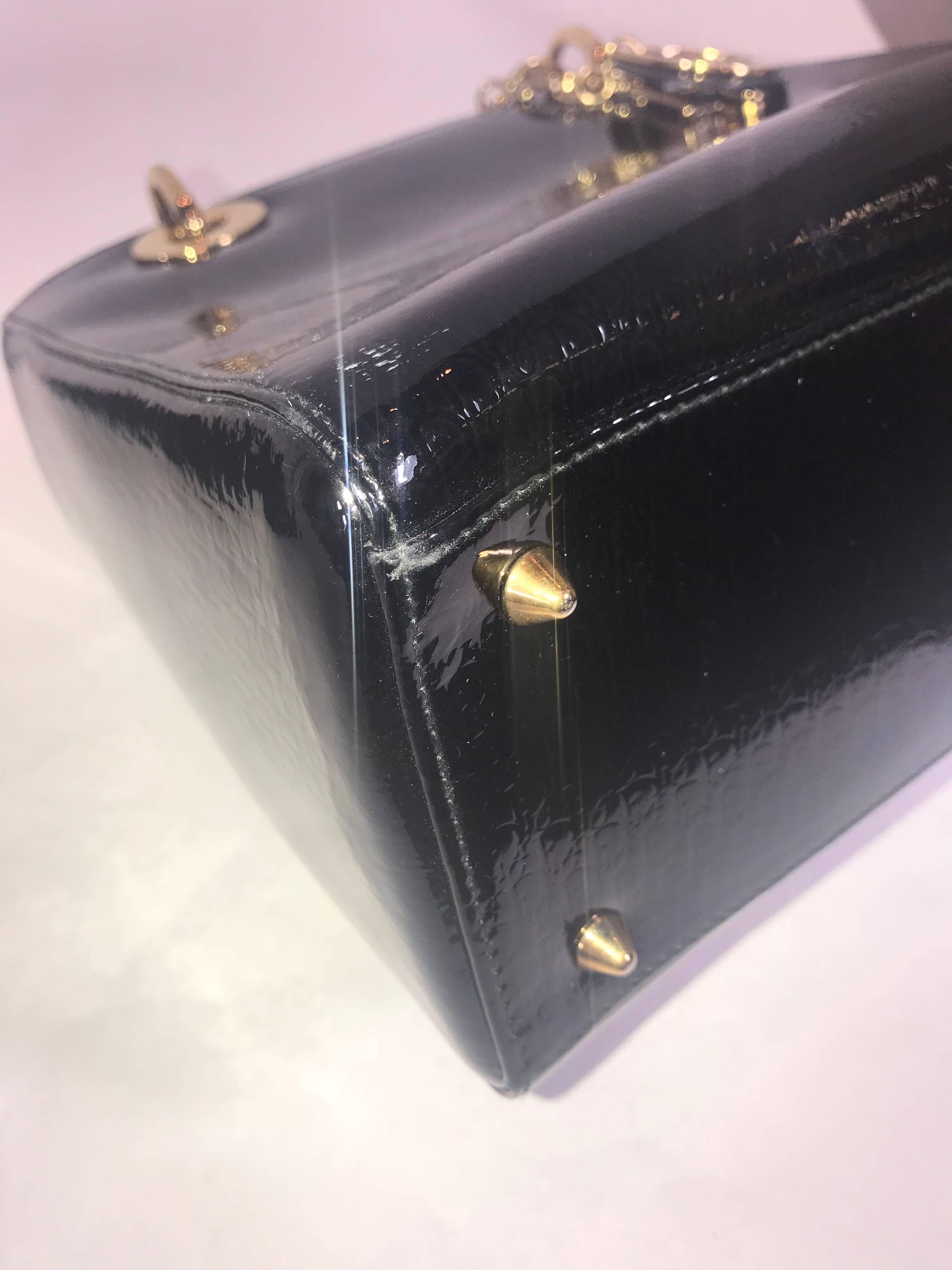 Lady Dior Black Patent leather Medium Bag 4