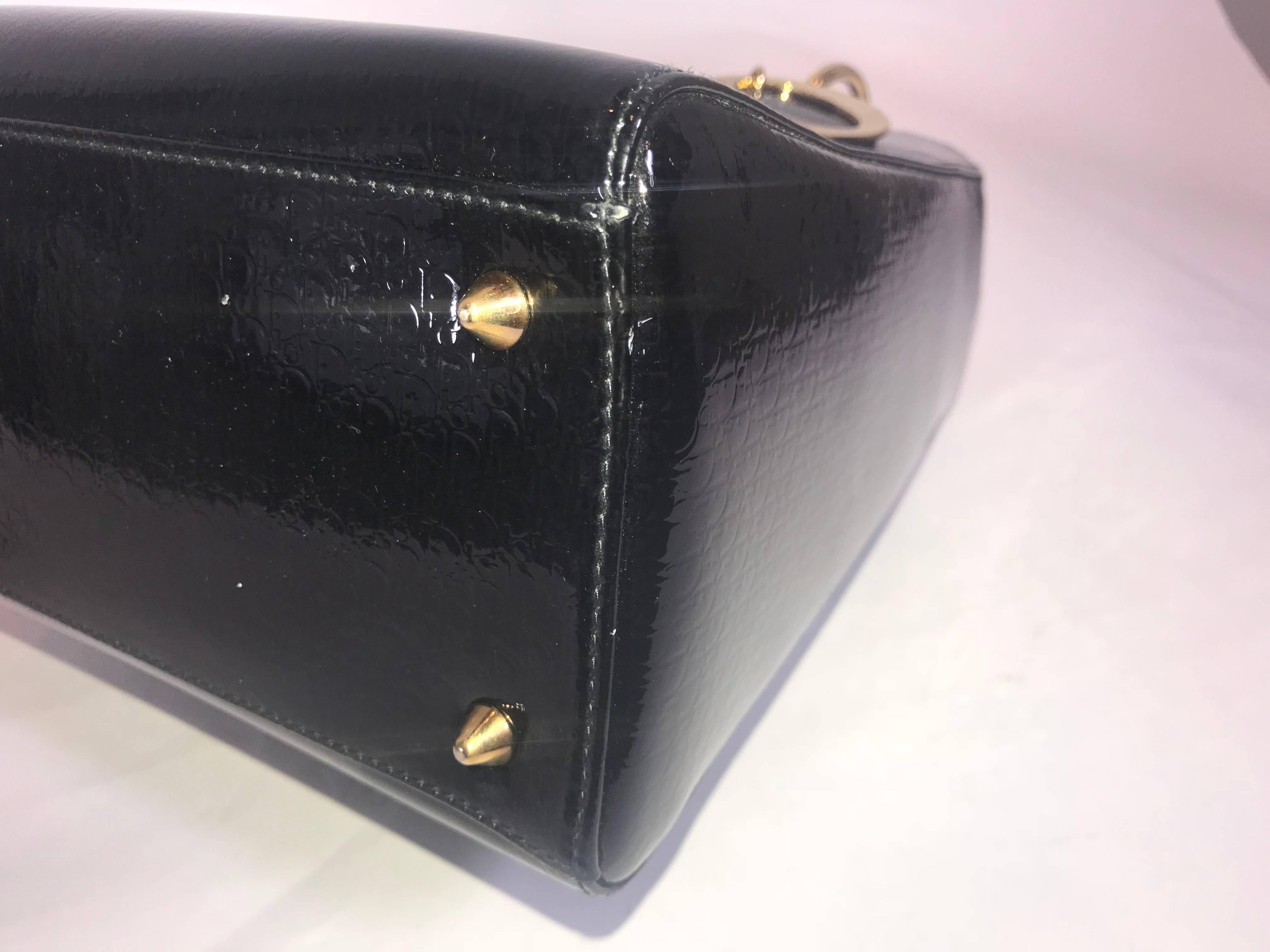 Lady Dior Black Patent leather Medium Bag at 1stDibs